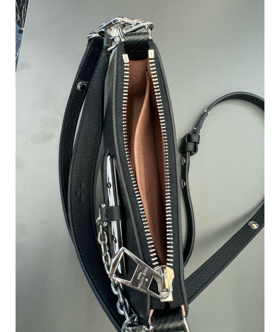 LOUIS VUITTON Черная кожаная сумка с короткими ручками, фото 3