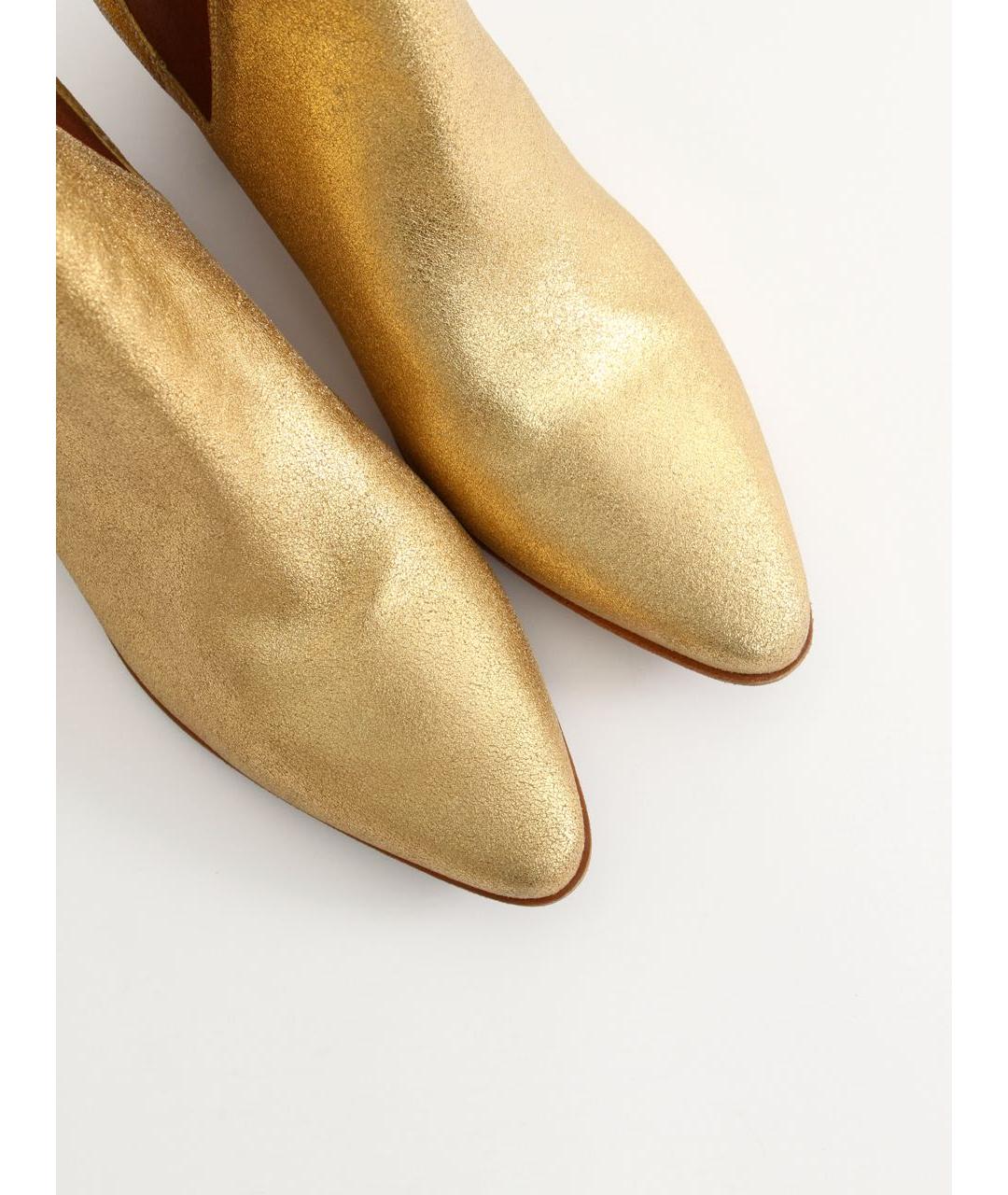 SAINT LAURENT Золотые замшевые ботильоны, фото 7