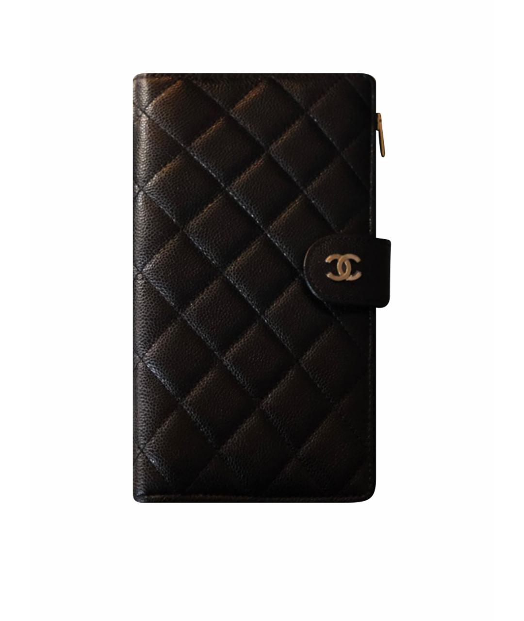 CHANEL Черный кожаный кошелек, фото 1