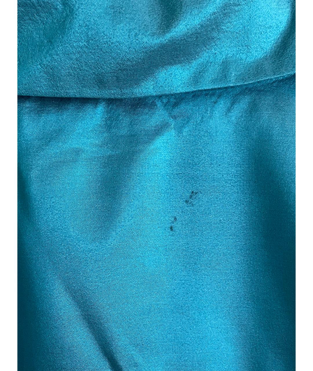 MAX MARA Бирюзовая шелковая блузы, фото 4