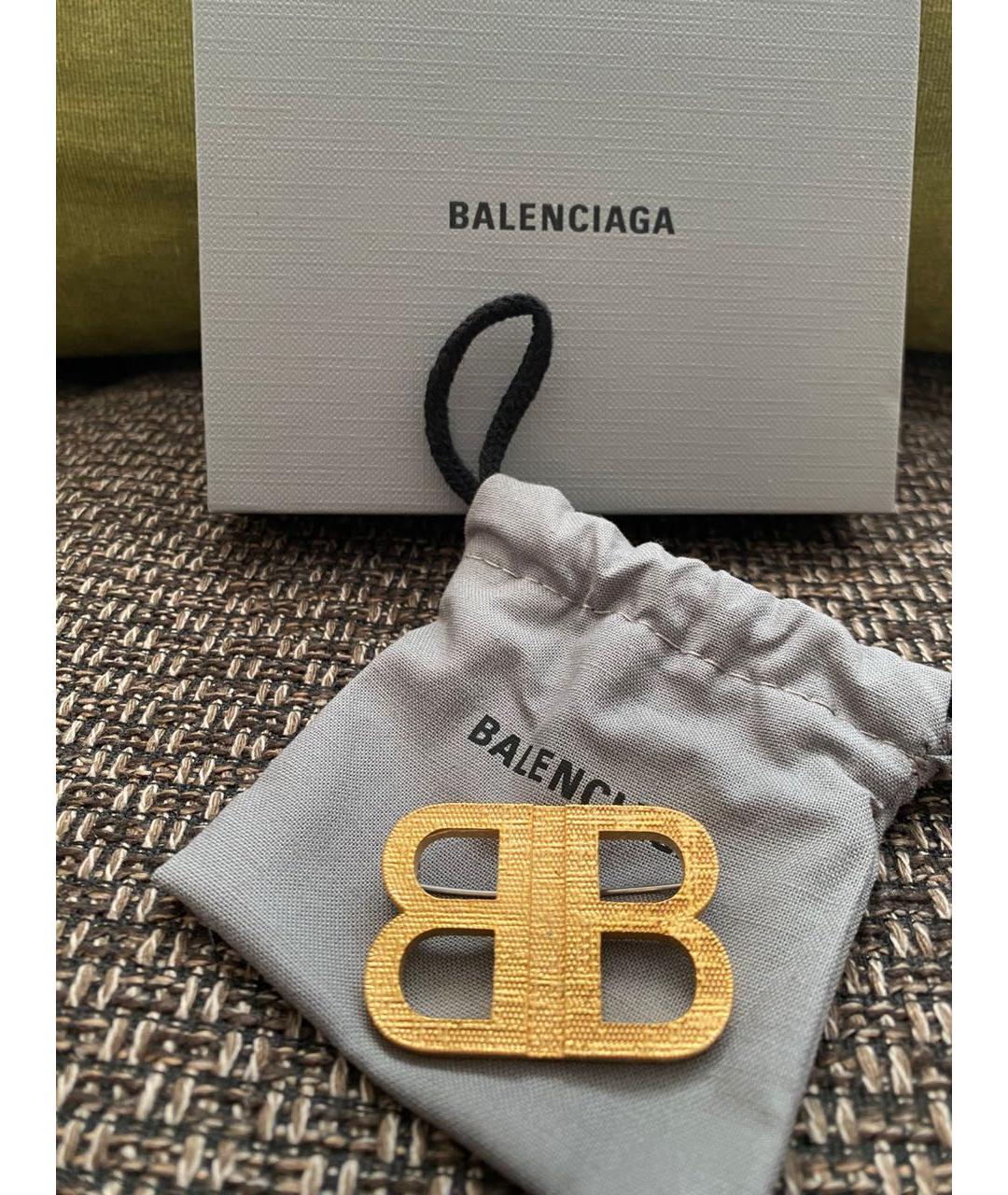 BALENCIAGA Золотая металлическая булавка / брошь, фото 5