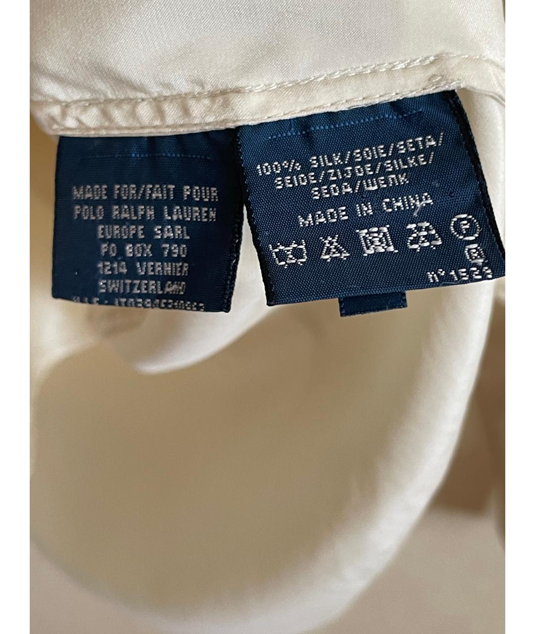 RALPH LAUREN Бежевая шелковая рубашка, фото 3