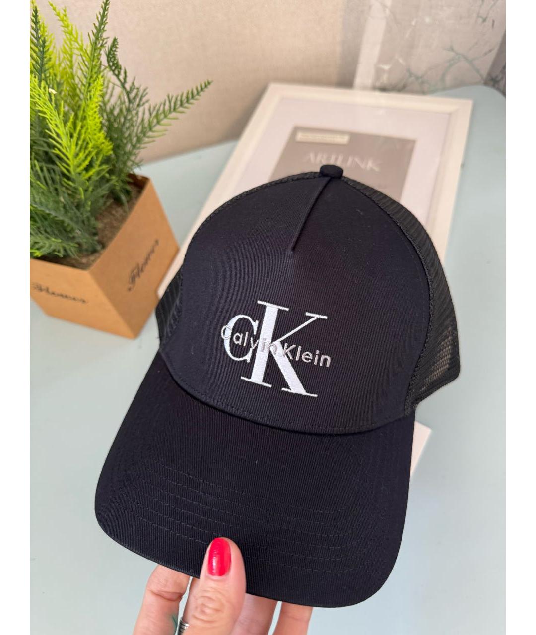 CALVIN KLEIN Черная хлопковая кепка/бейсболка, фото 4
