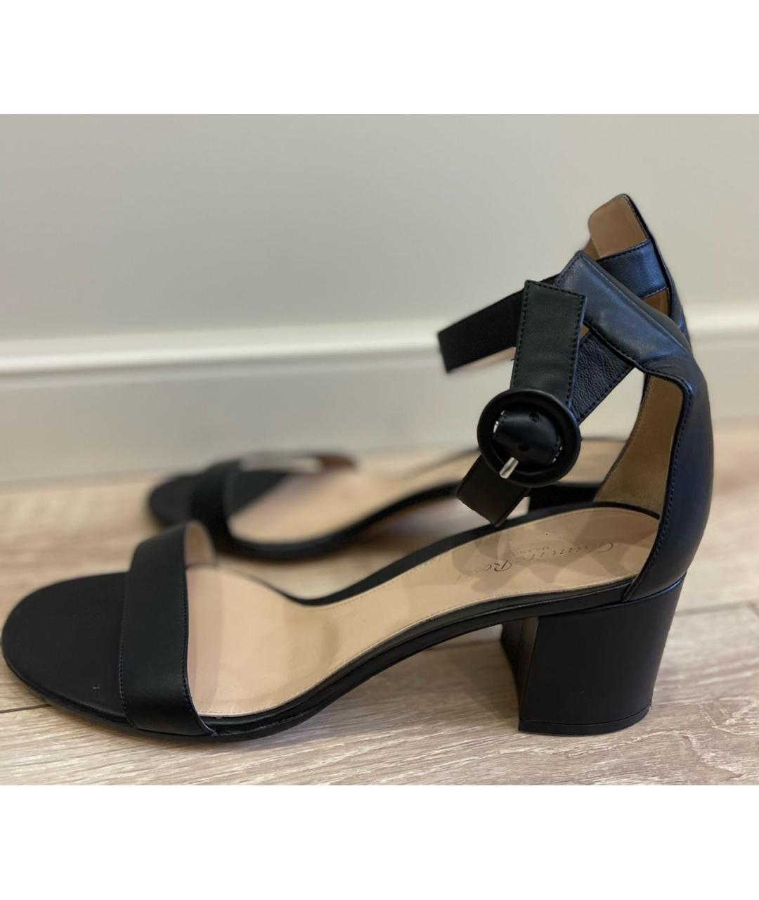 GIANVITO ROSSI Черные кожаные босоножки, фото 3