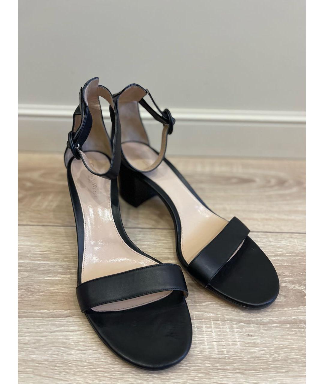 GIANVITO ROSSI Черные кожаные босоножки, фото 2