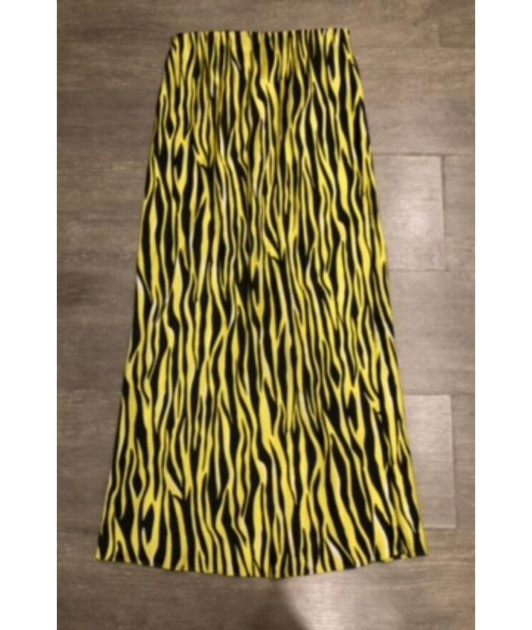 OLIVIA VON HALLE Желтая шелковая юбка миди, фото 5