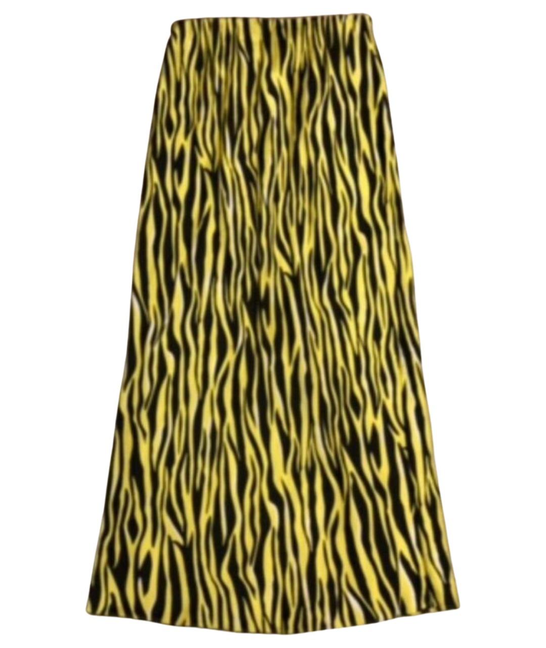 OLIVIA VON HALLE Желтая шелковая юбка миди, фото 1