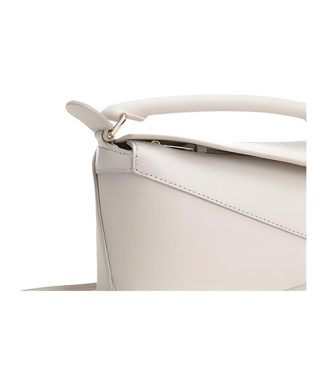 LOEWE Белая кожаная сумка через плечо, фото 5