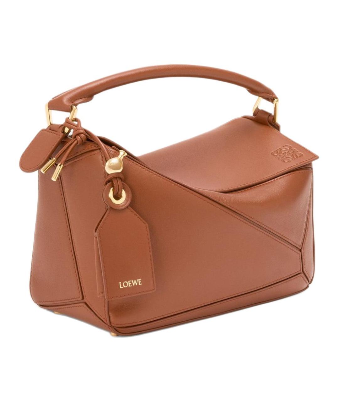 LOEWE Коричневая кожаная сумка через плечо, фото 2