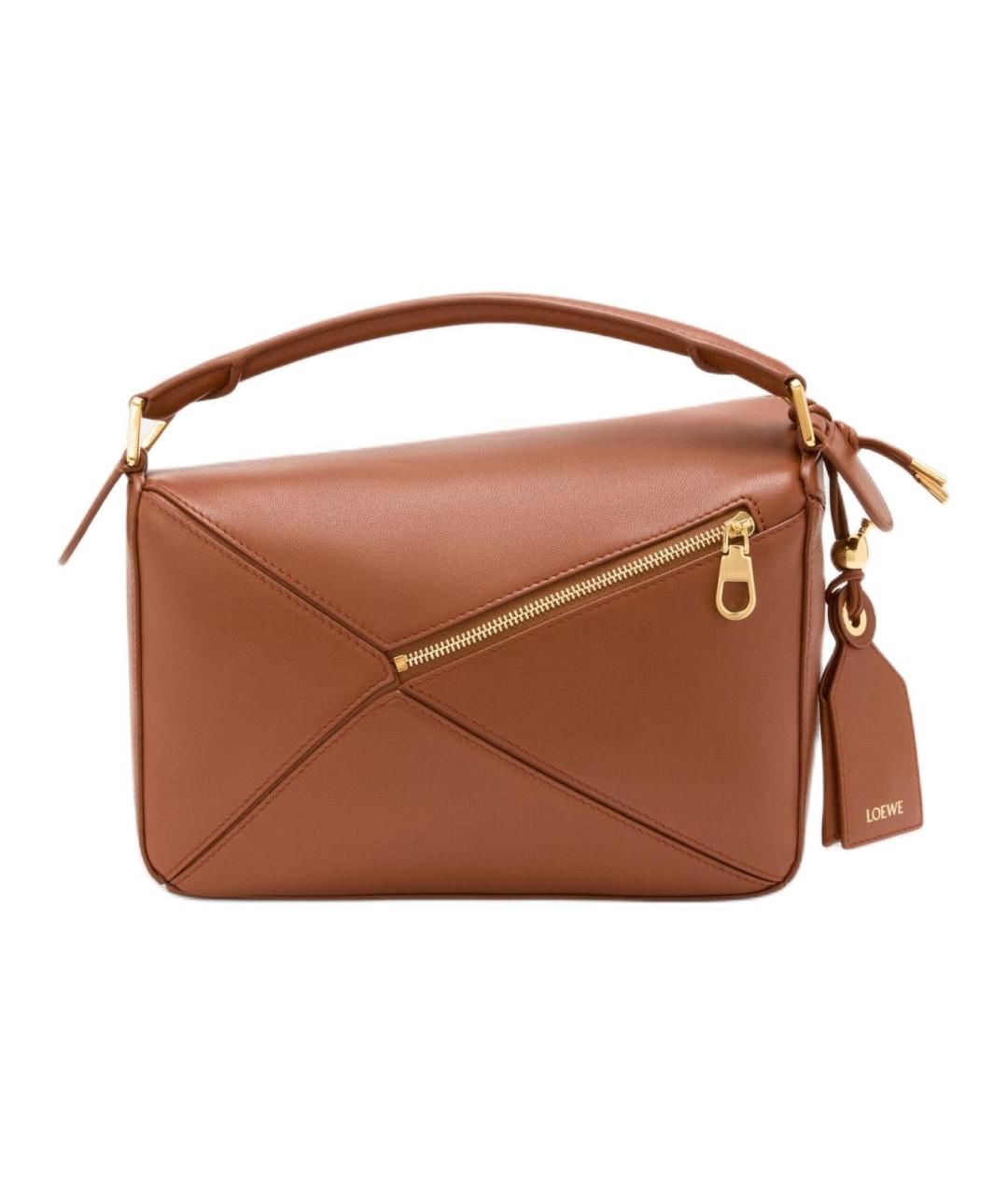 LOEWE Коричневая кожаная сумка через плечо, фото 5