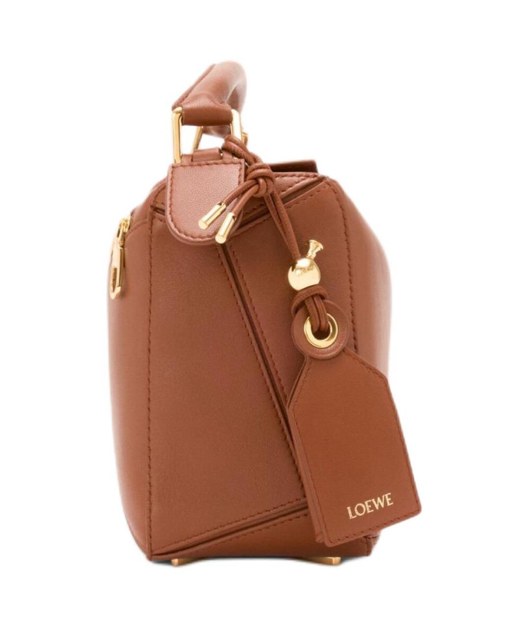 LOEWE Коричневая кожаная сумка через плечо, фото 4