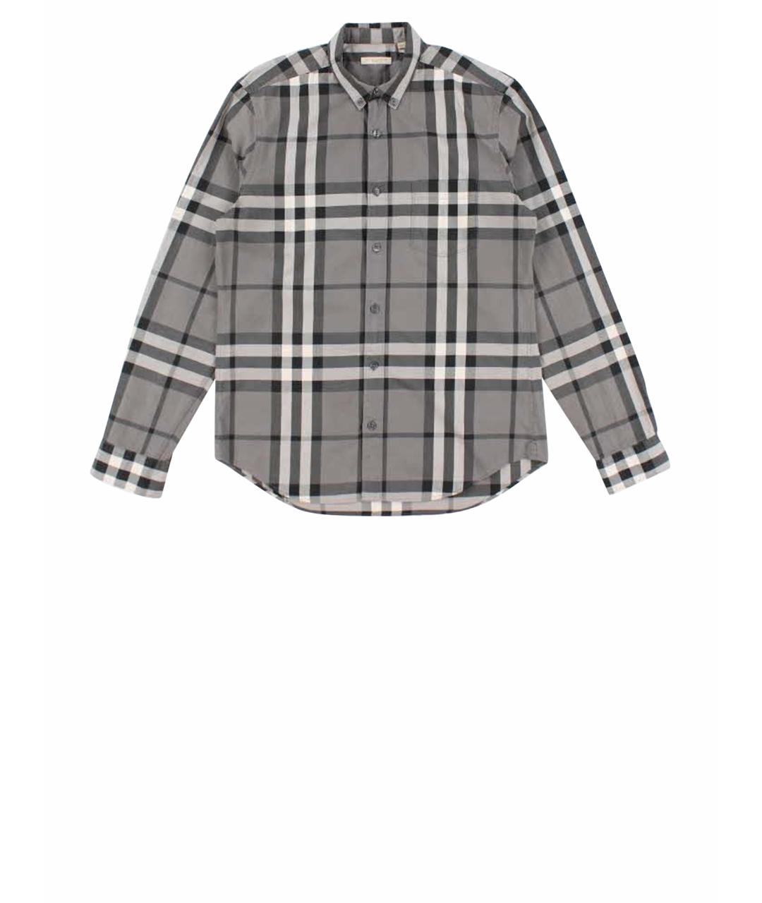 BURBERRY Антрацитовая хлопковая классическая рубашка, фото 1