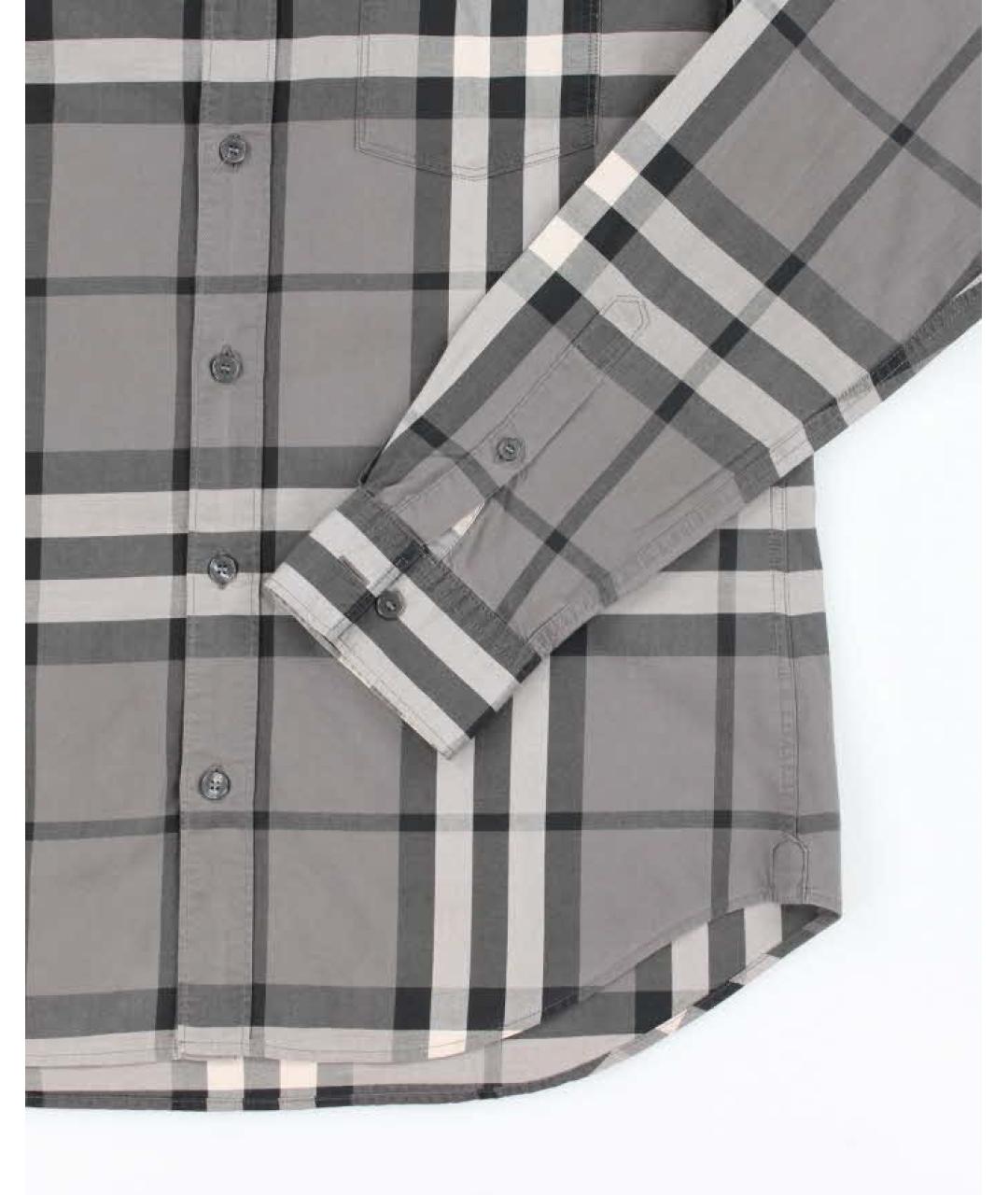 BURBERRY Антрацитовая хлопковая классическая рубашка, фото 3