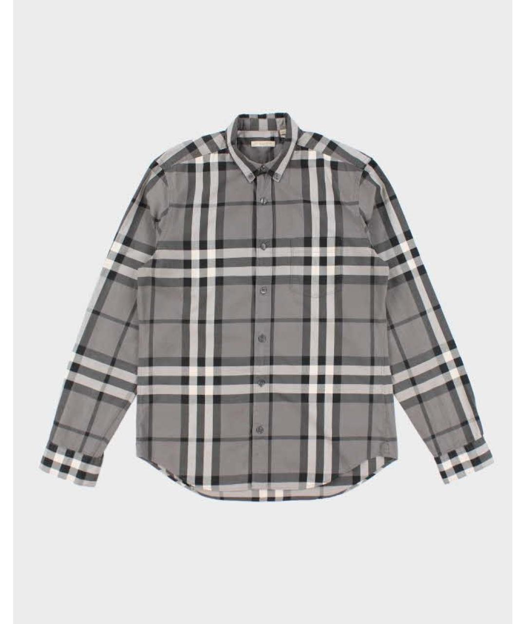 BURBERRY Антрацитовая хлопковая классическая рубашка, фото 4