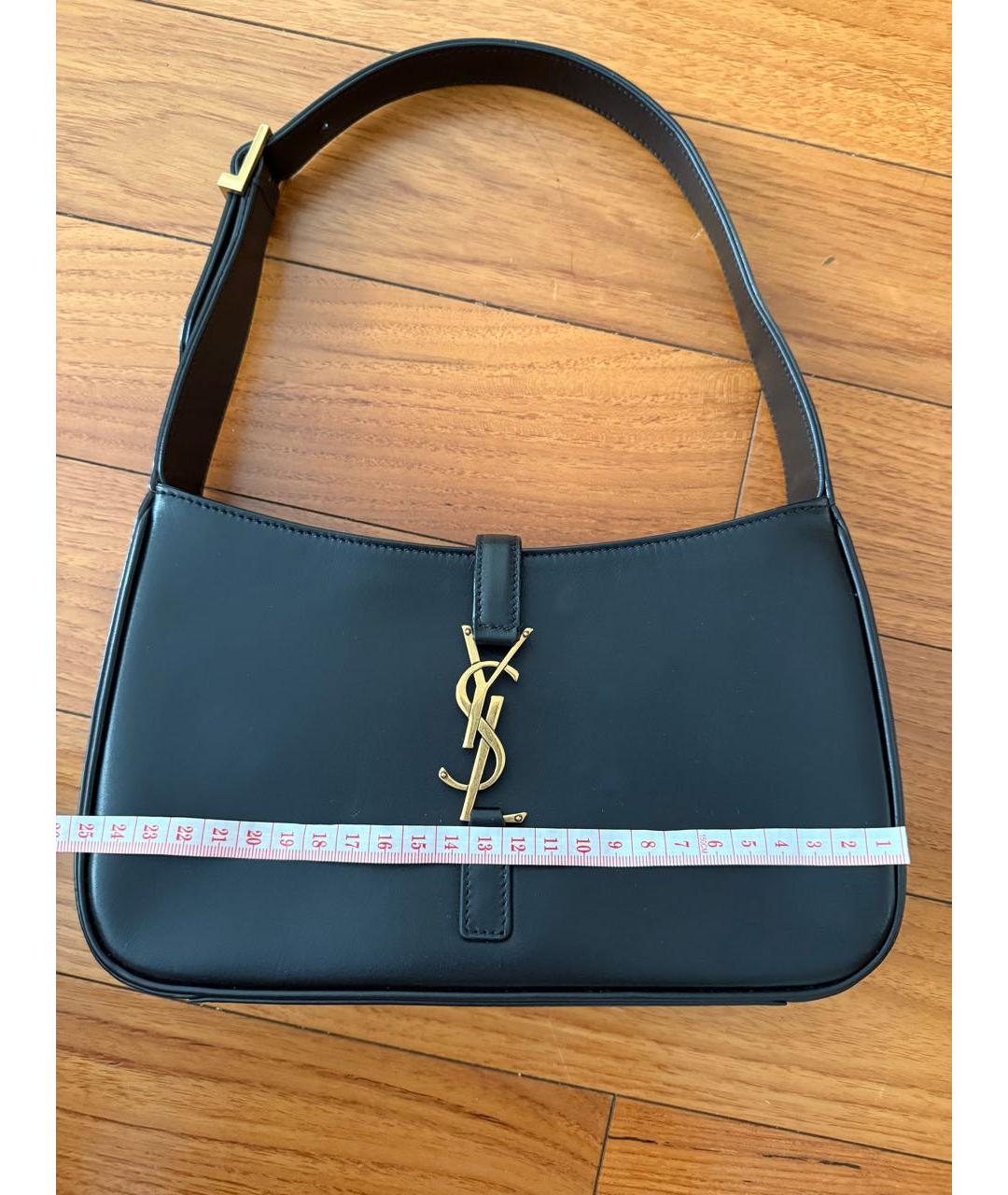 SAINT LAURENT Черная кожаная сумка с короткими ручками, фото 2