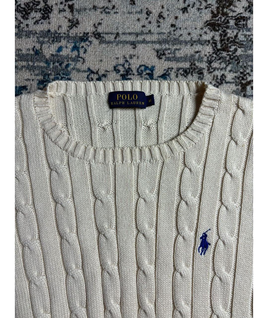 POLO RALPH LAUREN Бежевый хлопковый джемпер / свитер, фото 3