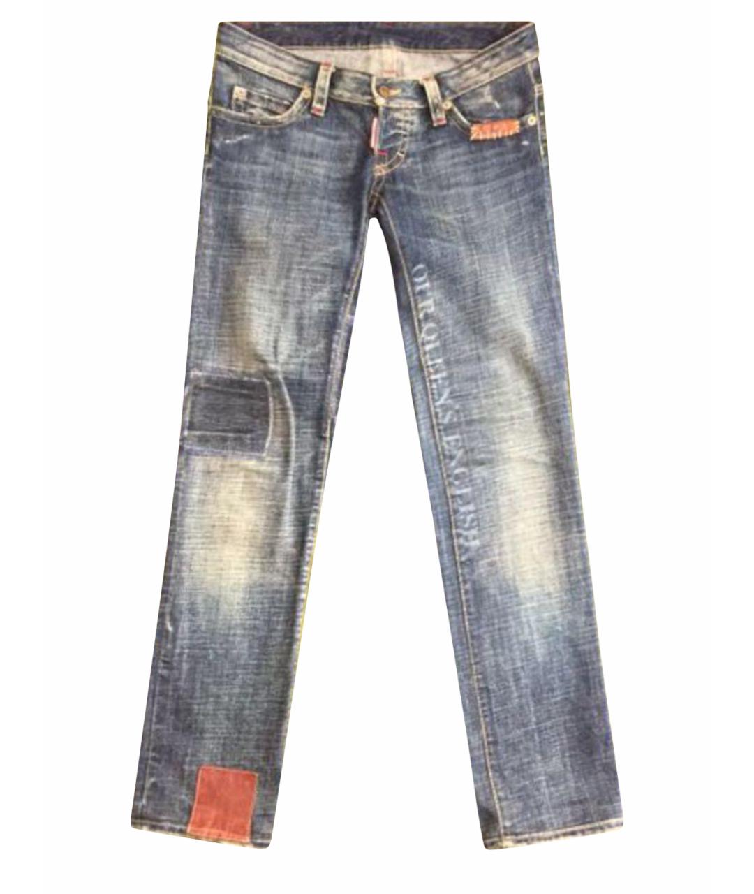 DSQUARED2 Синие хлопковые прямые джинсы, фото 1