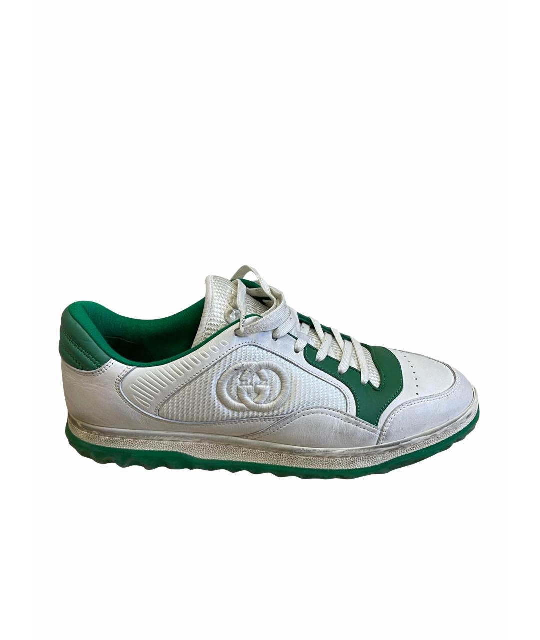 GUCCI Белые кожаные кеды, фото 1