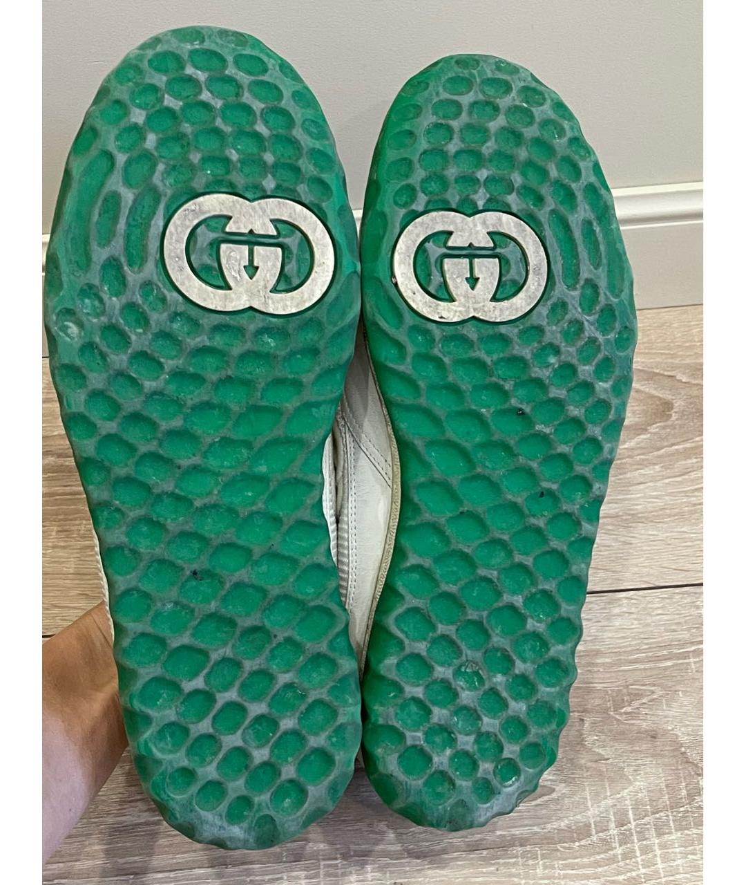GUCCI Белые кожаные кеды, фото 6