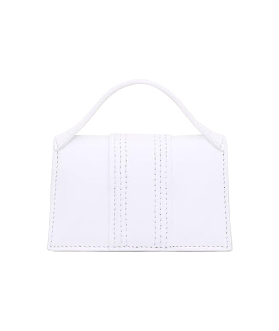JACQUEMUS Белая кожаная сумка через плечо, фото 2