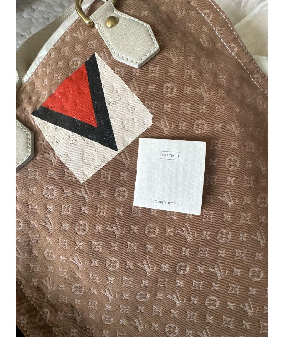 LOUIS VUITTON Коричневая тканевая пляжная сумка, фото 5