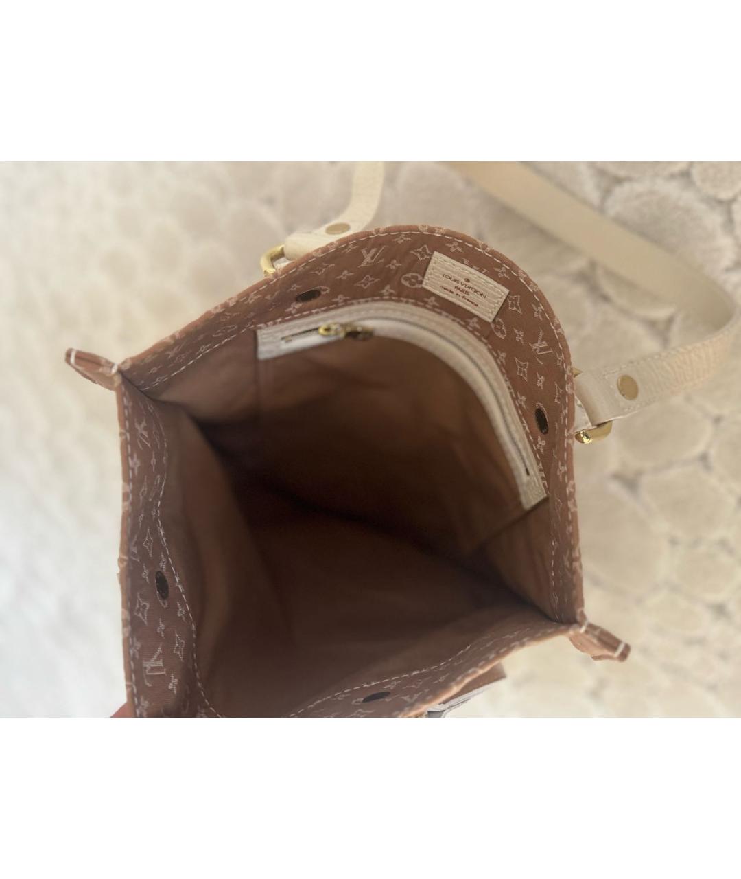 LOUIS VUITTON Коричневая тканевая пляжная сумка, фото 3