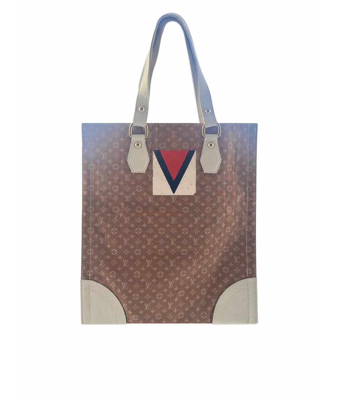 LOUIS VUITTON Коричневая тканевая пляжная сумка, фото 1