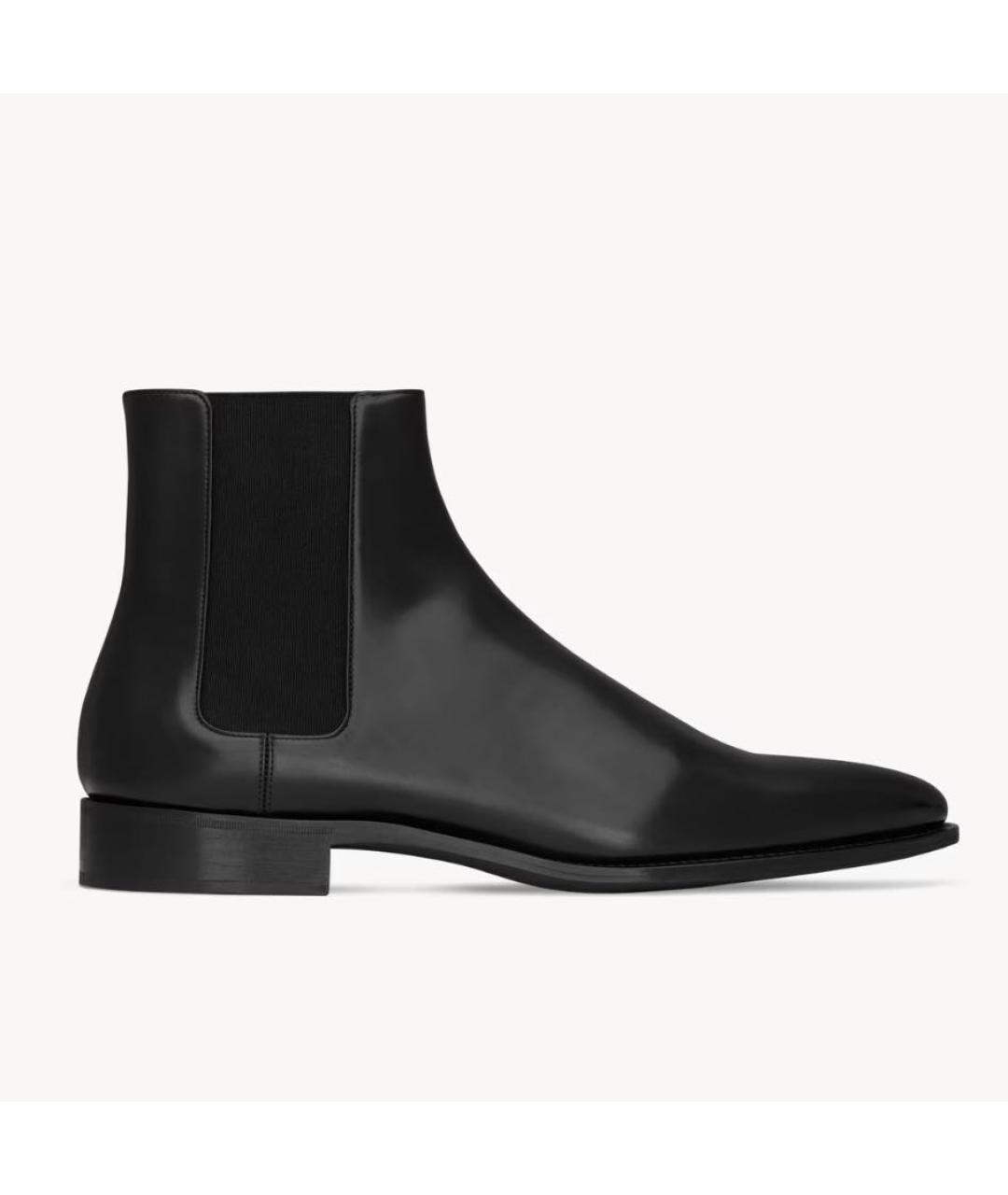 SAINT LAURENT Черные кожаные низкие ботинки, фото 4