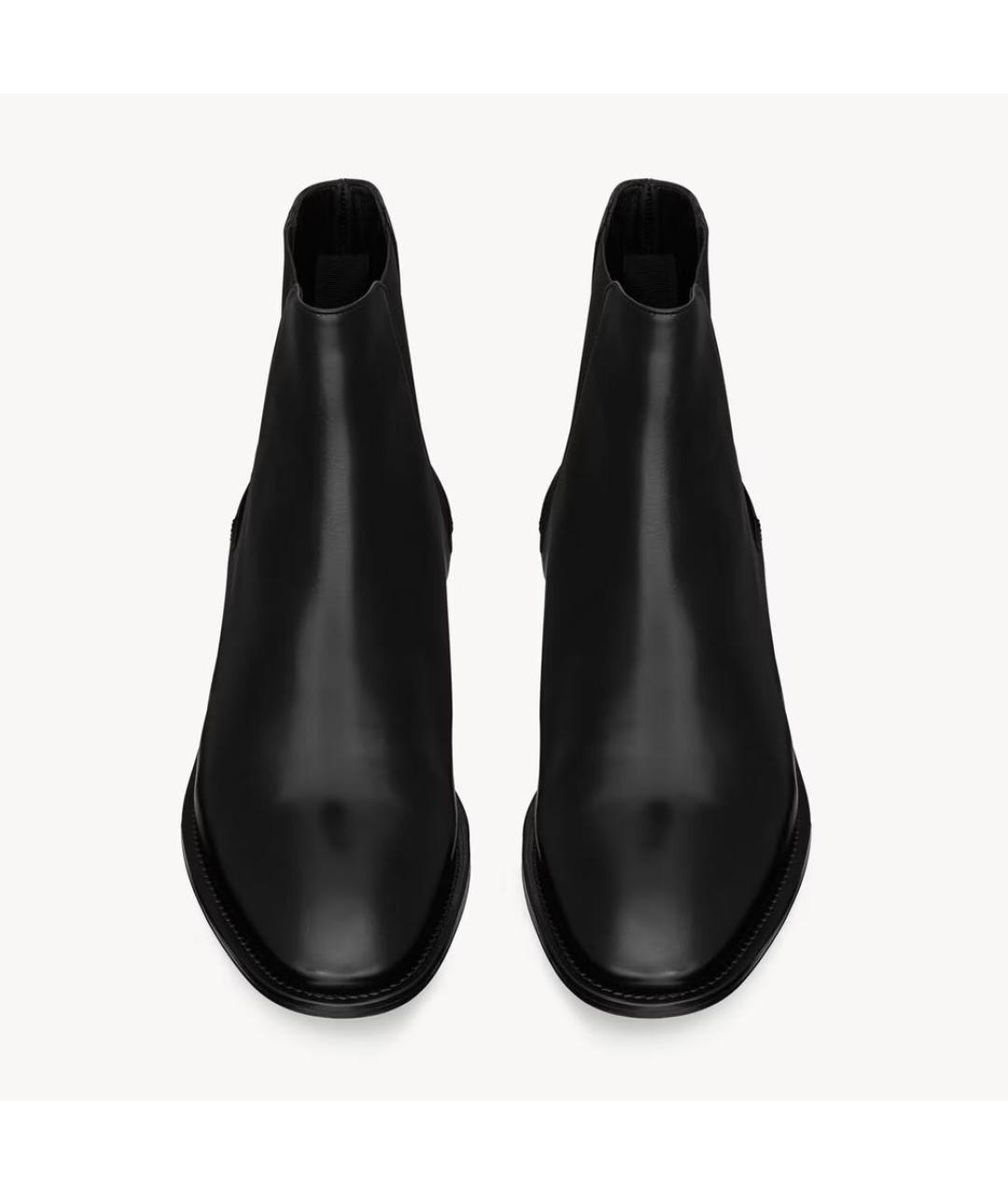 SAINT LAURENT Черные кожаные низкие ботинки, фото 2