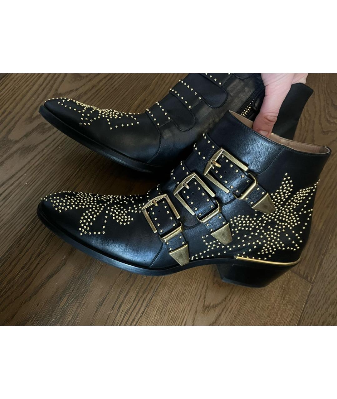 CHLOE Черные кожаные ботинки, фото 5