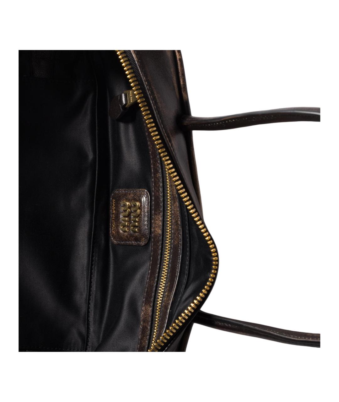 MIU MIU Коричневая кожаная сумка через плечо, фото 5