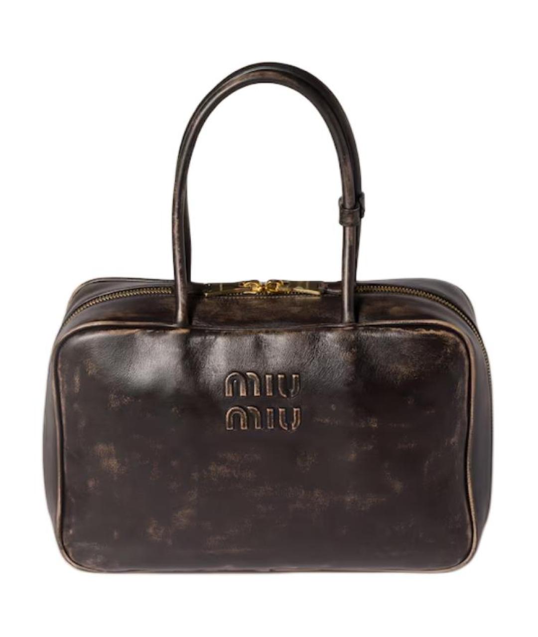 MIU MIU Коричневая кожаная сумка на плечо, фото 1