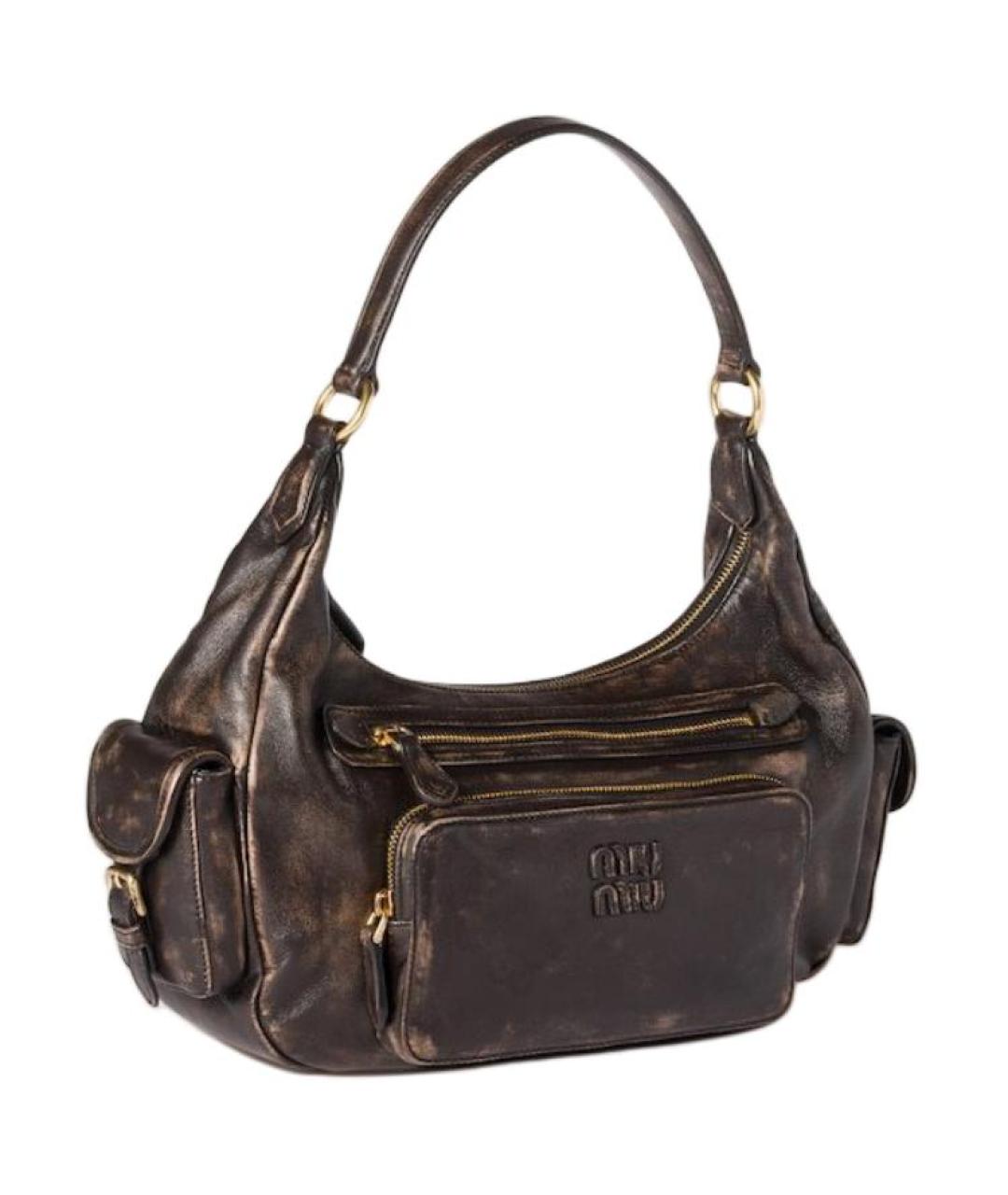 MIU MIU Коричневая кожаная сумка через плечо, фото 2