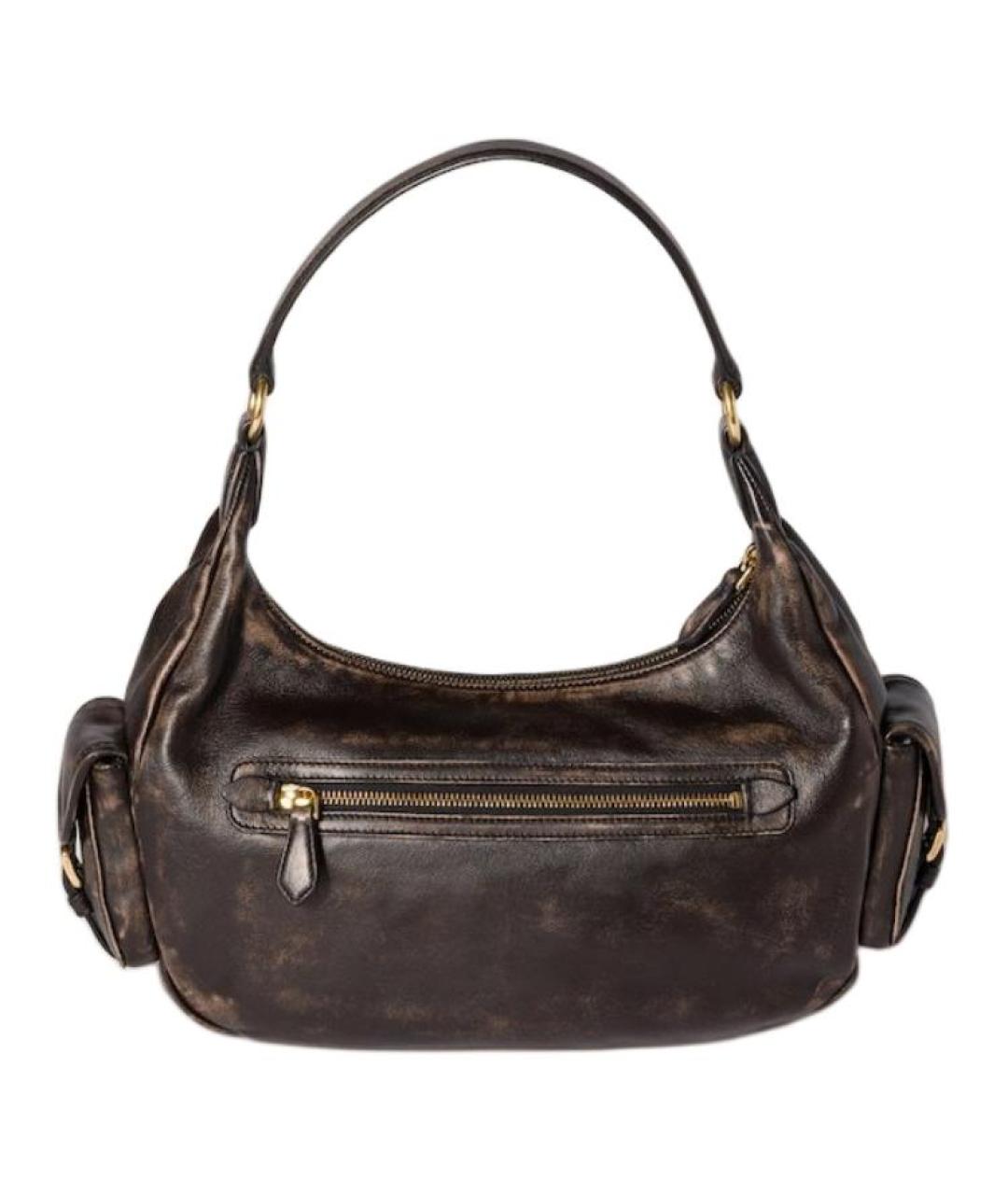 MIU MIU Коричневая кожаная сумка через плечо, фото 3