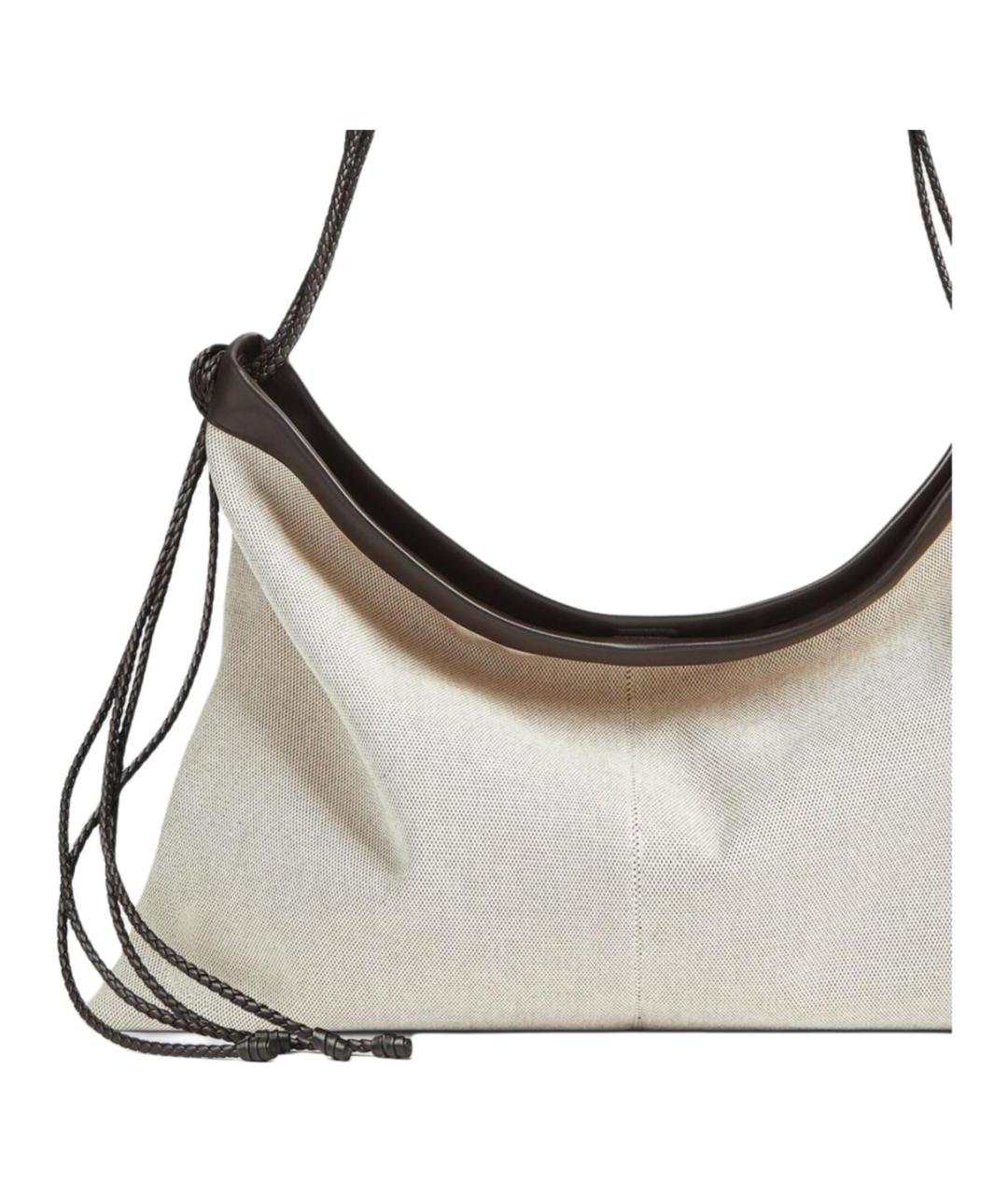 BOTTEGA VENETA Белая сумка через плечо, фото 4