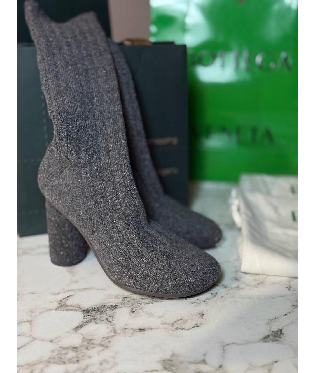 BOTTEGA VENETA Серые текстильные сапоги, фото 2