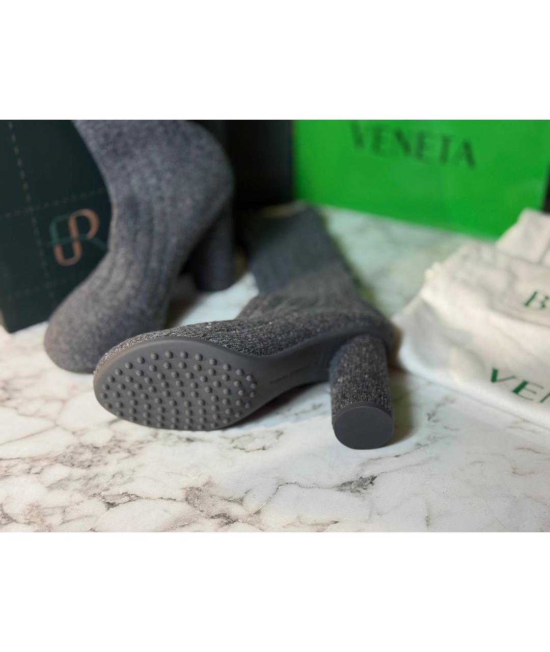 BOTTEGA VENETA Серые текстильные сапоги, фото 3