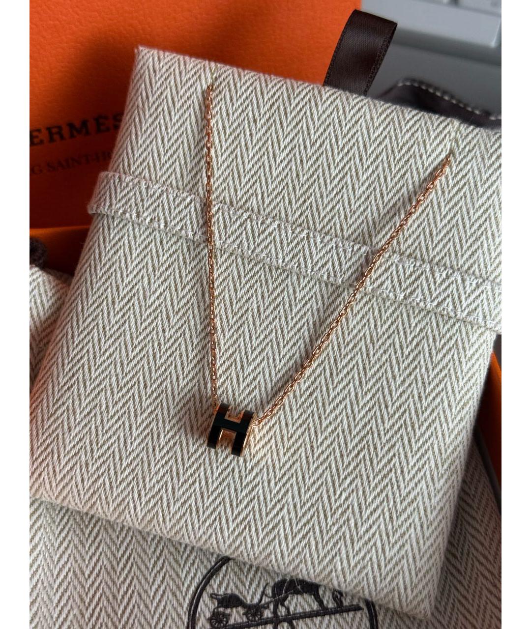 HERMES Черная металлическая подвеска, фото 3