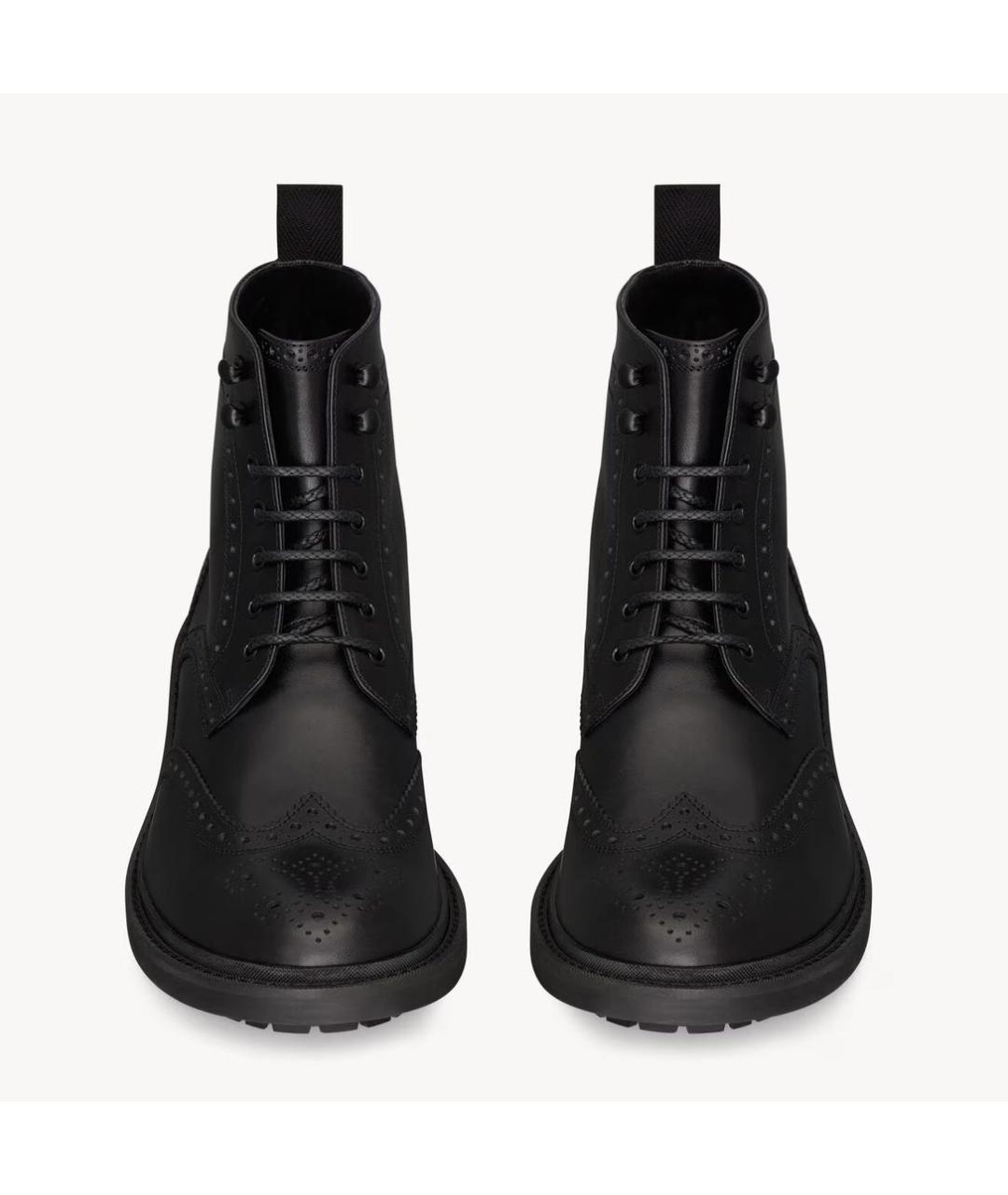 SAINT LAURENT Черные кожаные высокие ботинки, фото 2