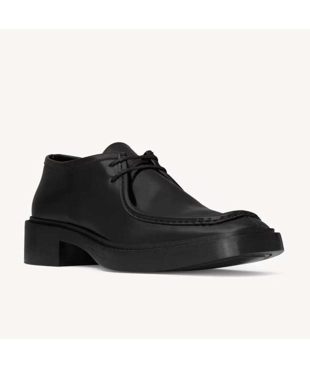 SAINT LAURENT Черные кожаные низкие ботинки, фото 3