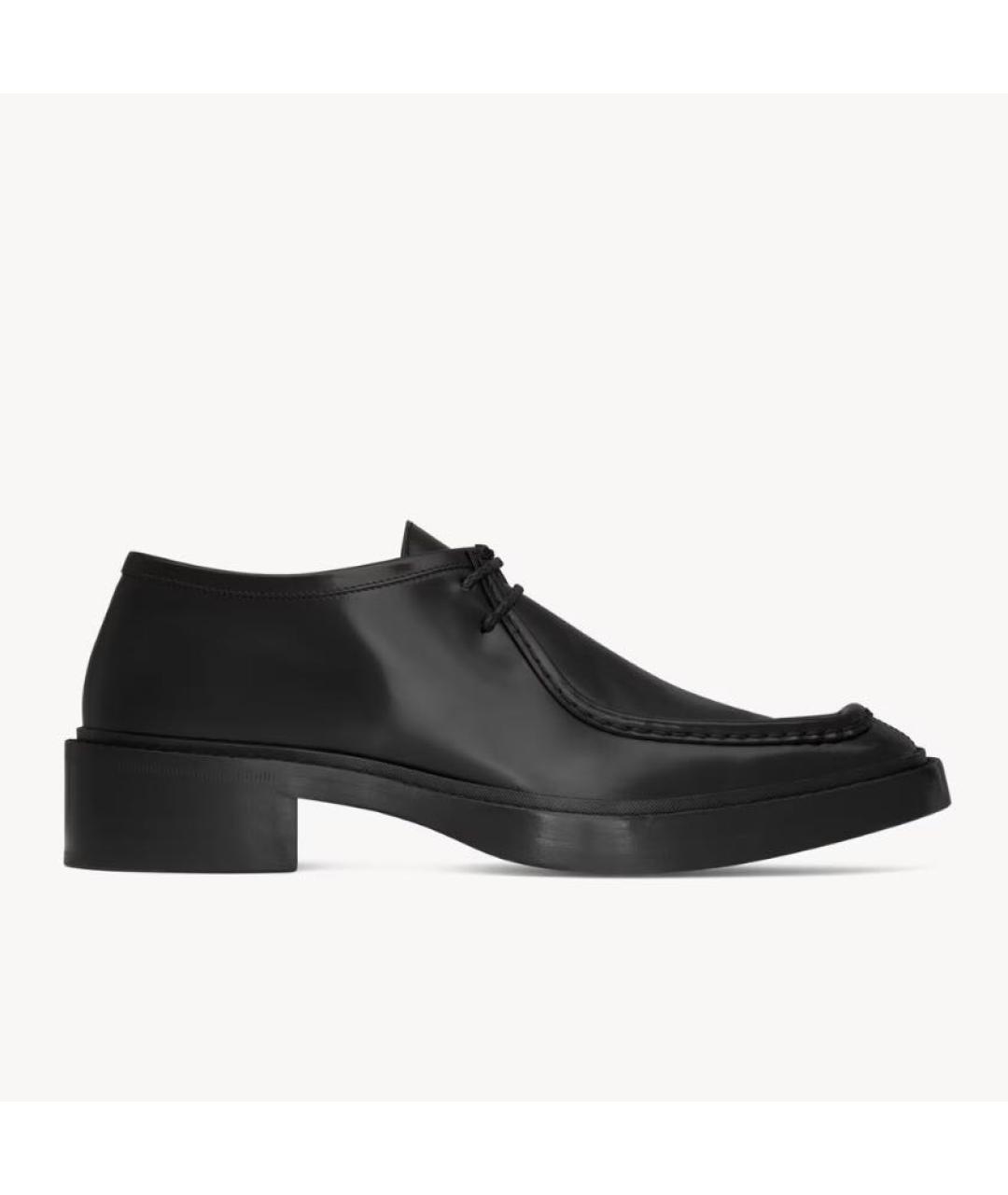 SAINT LAURENT Черные кожаные низкие ботинки, фото 4