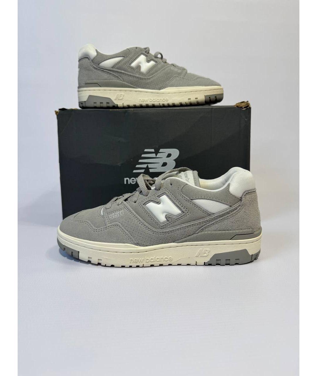 NEW BALANCE Серые замшевые низкие кроссовки / кеды, фото 4