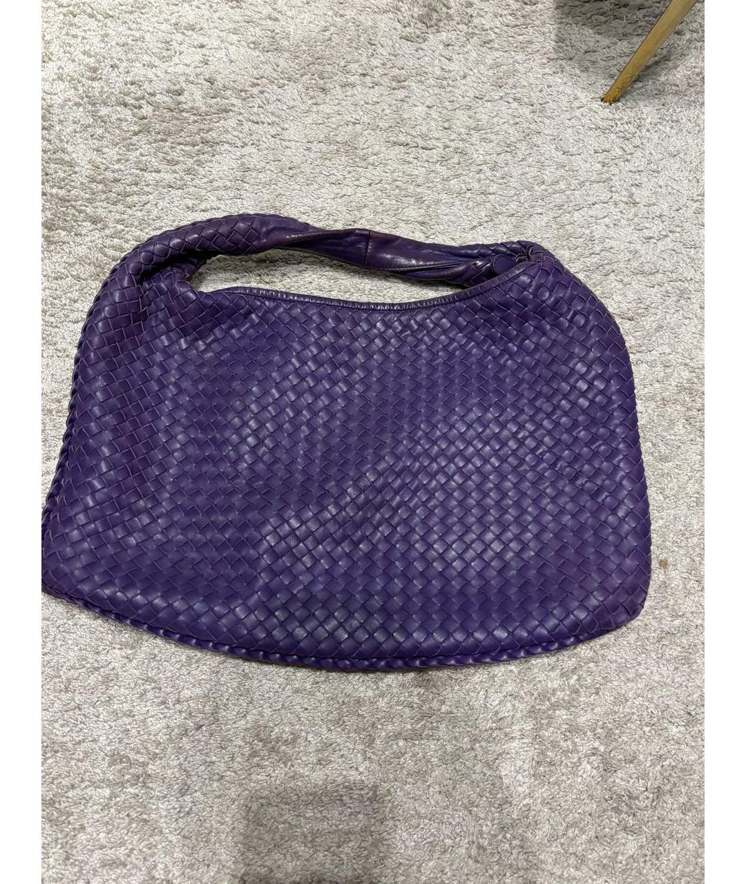 BOTTEGA VENETA Фиолетовая кожаная сумка с короткими ручками, фото 9