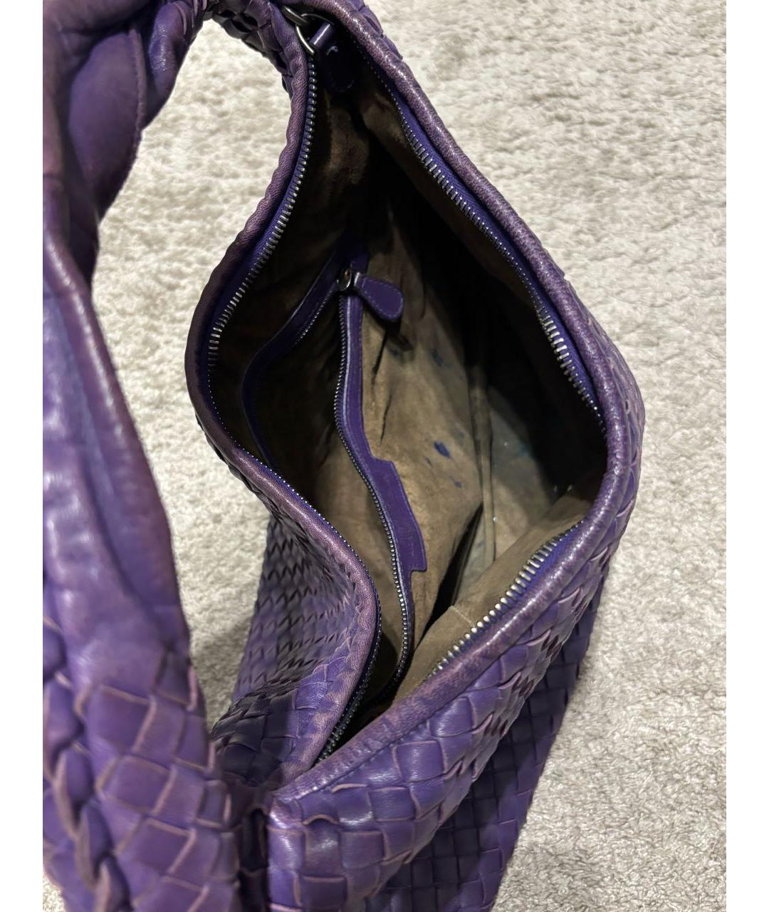 BOTTEGA VENETA Фиолетовая кожаная сумка с короткими ручками, фото 7