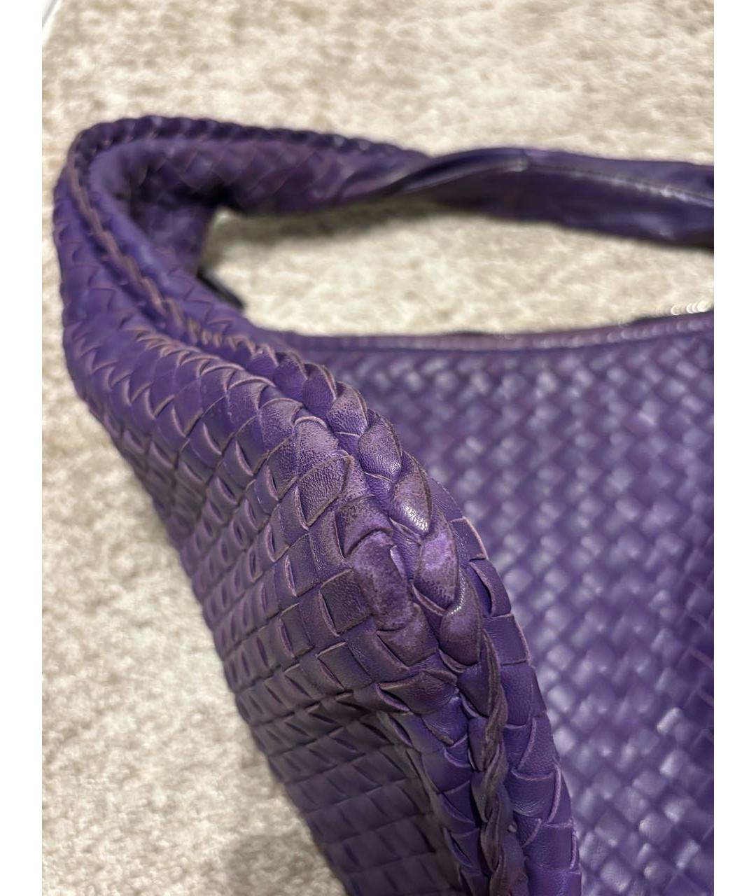BOTTEGA VENETA Фиолетовая кожаная сумка с короткими ручками, фото 6