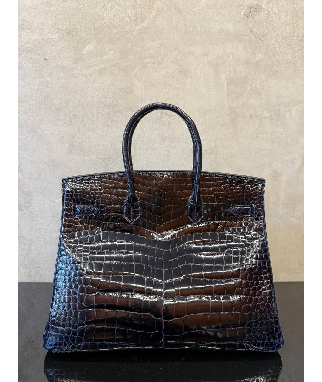 HERMES Черная кожаная сумка тоут, фото 2
