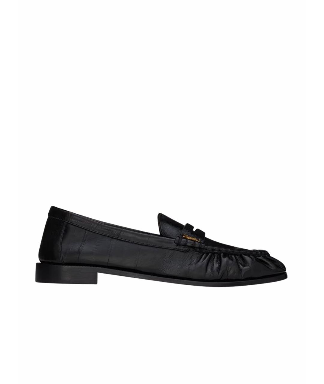 SAINT LAURENT Черные мокасины из экзотической кожи, фото 1