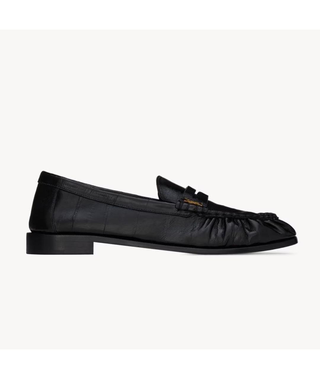SAINT LAURENT Черные мокасины из экзотической кожи, фото 4