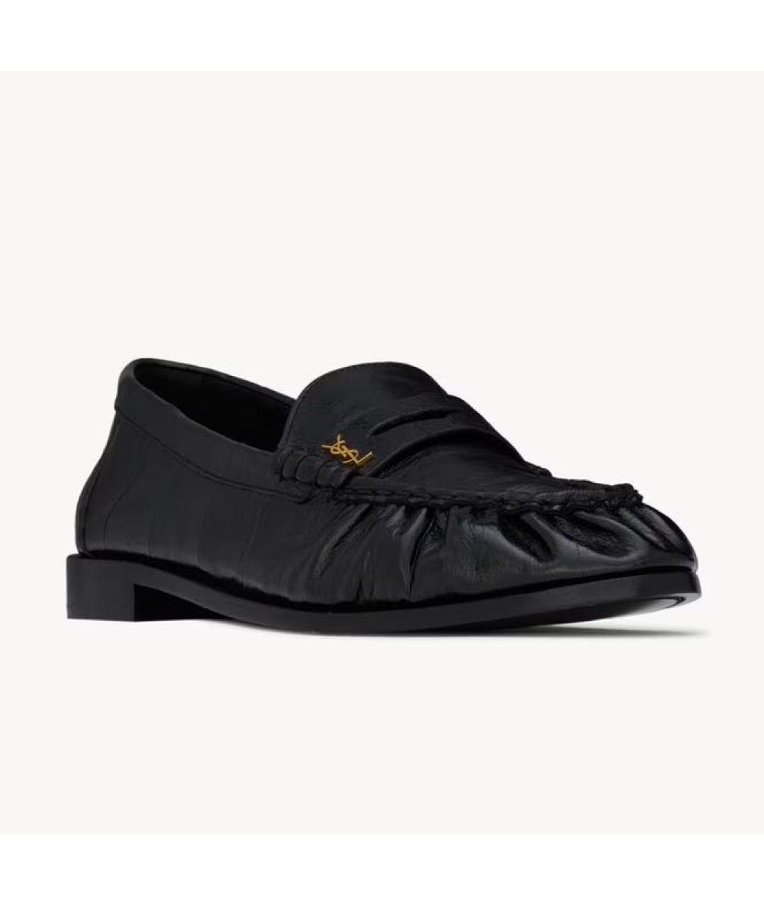 SAINT LAURENT Черные мокасины из экзотической кожи, фото 3