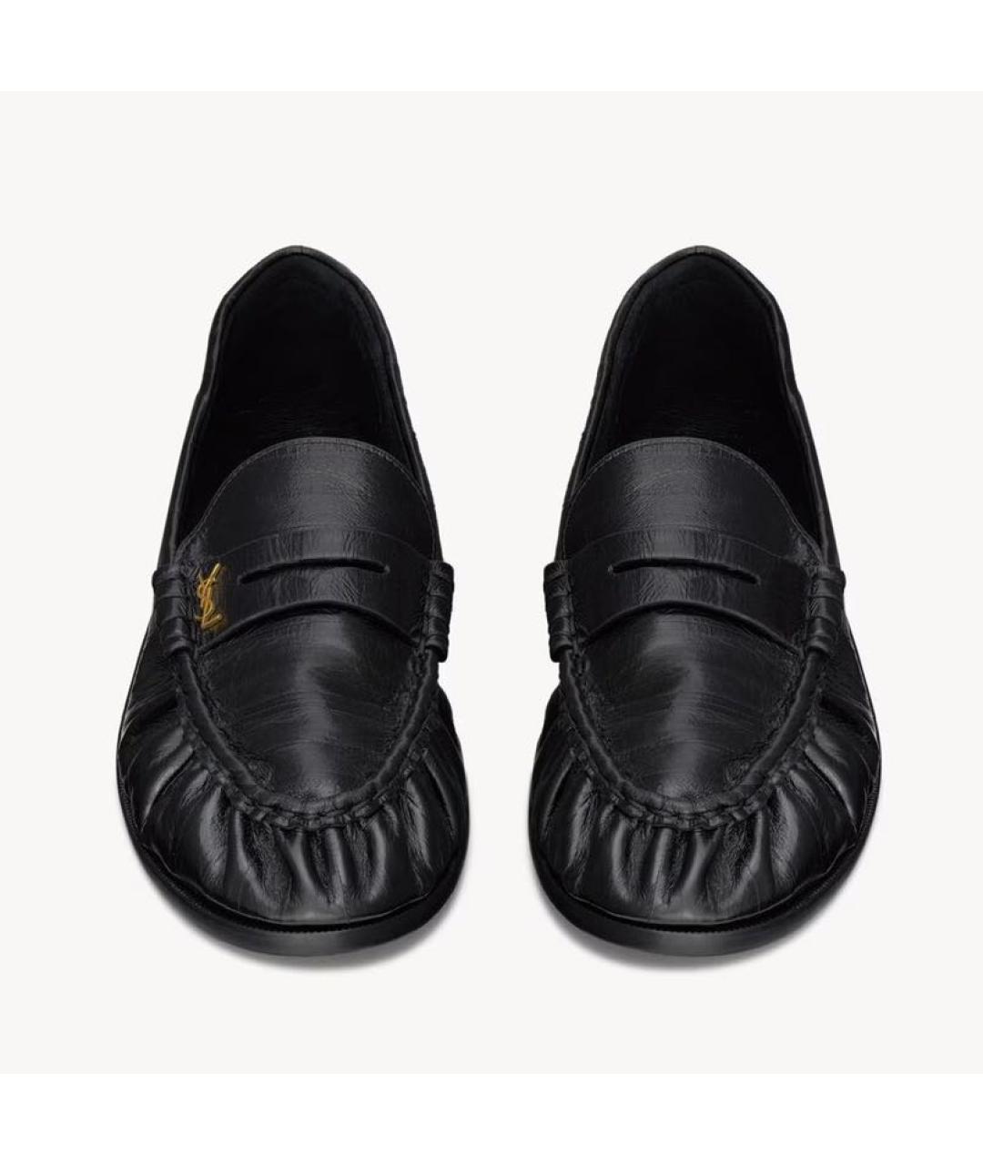 SAINT LAURENT Черные мокасины из экзотической кожи, фото 2